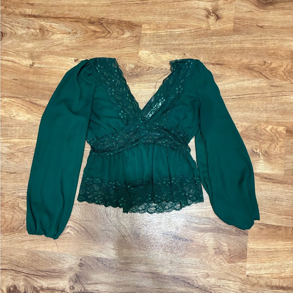 Green Lace Blouse